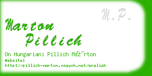 marton pillich business card